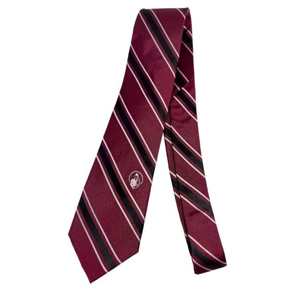 Shriner/Noble/Shrine Necktie Burgundy with Black and White Stripes NWOT Tie - Picture 1 of 9